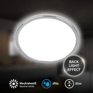 [RESIGILAT] BRILONER Plafoniera LED, IP54, 29,3 x 2,8 cm, crom