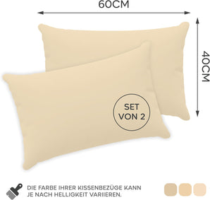 [RESIGILAT] Fata de perna Twinzen 40x60 cm 100% Bumbac Bej set 2 buc