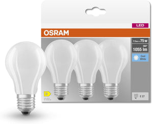 [RESIGILAT] Osram LED BASE Classic A75, E27, alb rece 4000K, 1055 lumeni, 3 bucati