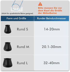 [RESIGILAT] Capace picioare scaun, 24 buc, silicon, negru, 20-30 mm