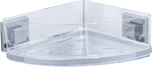 [RESIGILAT] Raft colt baie Quadro UNO, fixare fara gaurire, inox/plastic