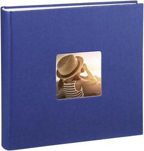 Hama Fotoalbum Jumbo 30x30 cm (Fotobuch mit 100 weißen Seiten, Album für 400 Fotos zum Selbstgestalten und Einkleben) blau