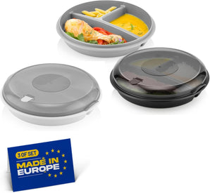 [RESIGILAT] Bol Bento, farfurie microunde, 3 compartimente, recipient etans