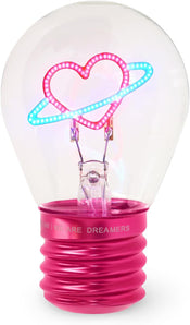 [RESIGILAT] Lampa de masa Legami Bulb Fiction, forma de bec, reincarcabila USB, alb, design Saturn/Heart