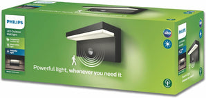 [RESIGILAT] Philips Bustan Wall Lamp, 9W, Motion Sensor, IP44, Antracit