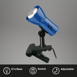 [RESIGILAT] Lampa birou Briloner E14 orientabila albastra 40 wati