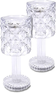 [RESIGILAT] Lampa masa LED alb cald optica cristal 12 cm fara fir