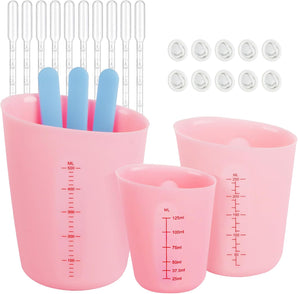 [RESIGILAT] Raysin 3 Cani Masurare Silicon, 125 ml, Accesorii Turnare DIY