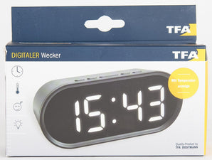 [RESIGILAT] TFA Dostmann Ceas Desteptator Digital, LED, Negru