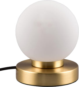 [RESIGILAT] Lampa de masa Prinz II, metal alama, sticla alba