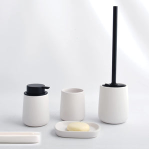 [RESIGILAT] Perie toaleta suport set WC ceramica alba matalata