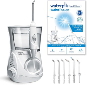 [RESIGILAT] Duș bucal Waterpik Ultra Professional, Câștigător Teste 2025, Tehnologie Precision Pulse, Sigiliu TÜV, până la 99,9% îndepărtare a plăcii, 6 capete, 10 moduri, temporizator integrat, Alb. Ideal pentru igiena orală superioară.