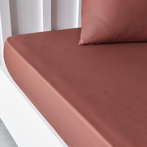 [RESIGILAT] Cearșaf elastic TODAY Essential, 160 x 200 cm, 100% bumbac, terracota, pentru pat dublu