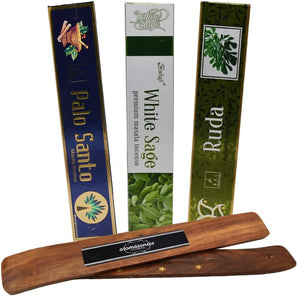 [RESIGILAT] Bețișoare de Tămâie Aromasenses 3 x 15g – Pelin, Salvie Albă și Palo Santo