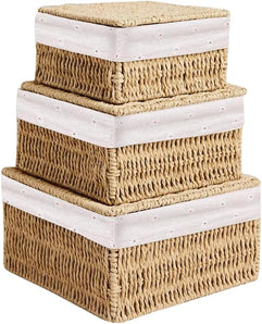 [RESIGILAT] Set 3 cosuri cu capace, depozitare tesute, dimensiune medie