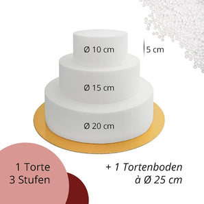 [RESIGILAT] Matrita polistiren 3 tavi tort 10 15 20 cm alb auriu