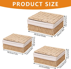 [RESIGILAT] Set 3 cosuri cu capace, depozitare tesute, dimensiune medie