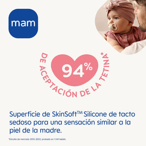 [RESIGILAT] Set 2 suzete MAM Air pentru bebeluși, silicon SkinSoft, cu cutie de sterilizare, fără BPA/BPS
