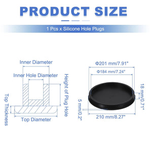 [RESIGILAT] Dop silicon T, diametru 200 mm, elastic, impermeabil, negru