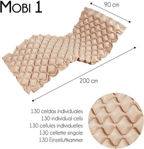 Mobiclinic®, Saltea antidecubit, Model mobi 1, Cu motor compresor, Saltea cu aer, Medic cu ciclu alternativ, Brand european, Pentru decubit gradul I, 200 x 90 7, 130 celule, Culoare bej