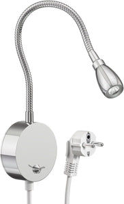 [RESIGILAT] Lampa citit LED HAN, gat gasca, priza, crom lucios, alb