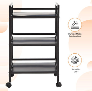 [RESIGILAT] Carucior metalic Amazon Basics cu 3 niveluri, negru
