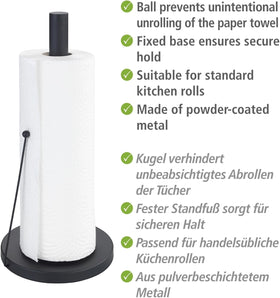 [RESIGILAT] WENKO Clayton, Suport role hartie, Negru, O 15 x 33 cm