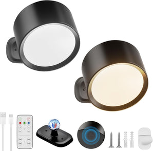 [RESIGILAT] Aplice perete reincarcabile, set 2, 10 LED-uri, telecomanda