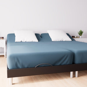 [RESIGILAT] Lenjerie pat bumbac 57 fire UNI albastru 2x80x200 cm
