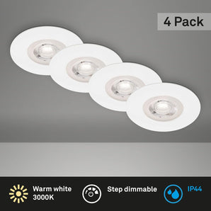 [RESIGILAT] Set 4 lumini incastrate LED Briloner alb mat IP44