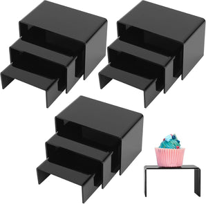 [RESIGILAT] Suporturi acrilice negre, 9 buc, pentru bijuterii, briose, figurine