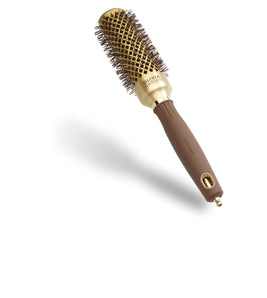 Perie rotunda antistatica ceramica Olivia Garden Expert Blowout Shine – Auriu & Maro - 35, pentru coafuri stralucitoare si fara electrizare.