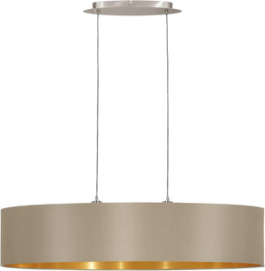 [RESIGILAT] EGLO Maserlo, lampa suspendata textila, metal argintiu, E27, 100 cm