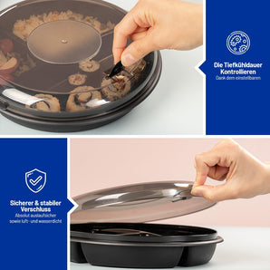 [RESIGILAT] Bol Bento, farfurie microunde, 3 compartimente, recipient etans