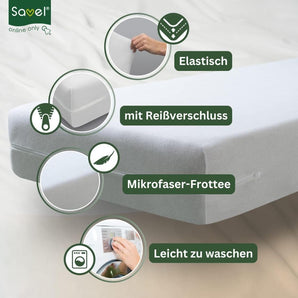 Savel – Matratzenbezug aus Mikrofaser mit Reißverschluss. Größe 140x190/200 |Matratzenschoner mit Seidenhaptik | in verschiedenen Größen verfügbar