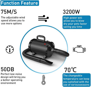 [RESIGILAT] Suflanta uscator caini, motor 4,5 CP, viteza reglabila, 4 duze
