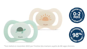 [RESIGILAT] DODIE, Suzeta anatomica nou-nascuti, 0-2 luni, verde, 2 buc