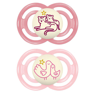 [RESIGILAT] Set 2 suzete MAM Perfect Night pentru bebelusi tigru/pasare