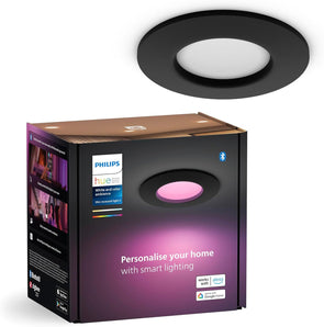 [RESIGILAT] Philips Hue Lampa incastrata, 90 mm, neagra, control vocal Alexa
