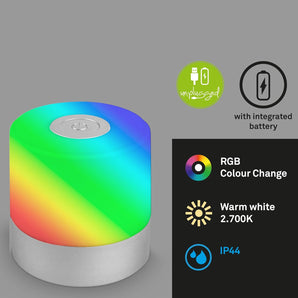 [RESIGILAT] Mini lampa LED fara fir cu lumina colorata 7x7 cm