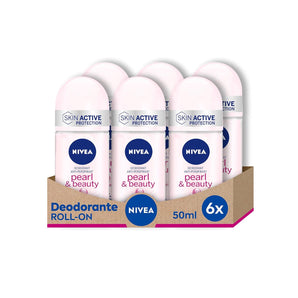 [RESIGILAT] Nivea deodorant roll-on 6 pachete 50 ml Pearl si Beauty