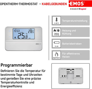 [RESIGILAT] Emos Termostat digital OpenTherm, programabil, alb, 12,6 x 8,4 cm