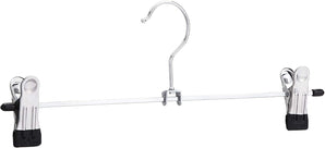 Amazon Basics umerașe metalice pentru pantaloni și fuste, cu cleme, pachet de 20, de culoare cromată