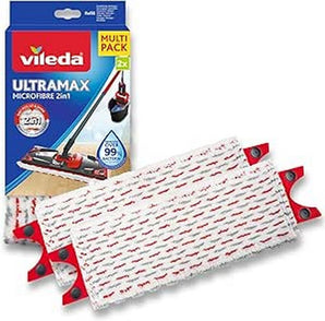 [RESIGILAT] Vileda Ultramax Rezerva mop microfibra alb/rosu 2 bucati