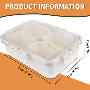 [RESIGILAT] Bol pentru gustari cu capac si compartimente din plastic