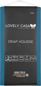 [RESIGILAT] Cearsaf elastic STOF, 180 x 200 cm, 100% bumbac, culoare petrol