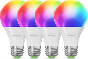 [RESIGILAT] Becuri inteligente LED E27 4 bucati RGBW controlate prin app