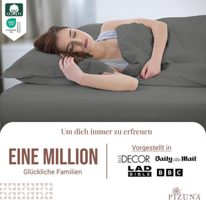 [RESIGILAT] Cearsaf Pizuna, 100% bumbac, 170x200cm, gri inchis