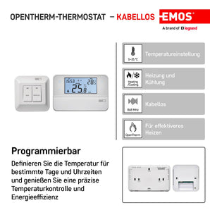 [RESIGILAT] Emos Termostat Wireless, Programabil, Alb