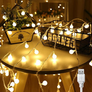 [RESIGILAT] Lumini de basm interior, 7M 40LED alb cald, 5V USB